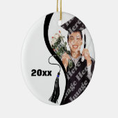 カスタマイズ可能なブラックウェーブ卒業オーナメント セラミックオーナメント (右)