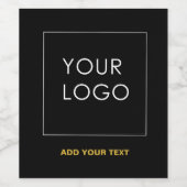 カスタマイズ可能なブラックビジネス企業ロゴ モダン ワインラベル (シングルラベル)