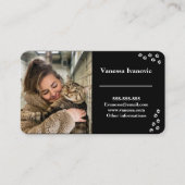 カスタマイズ可能なブラックペットシッターの名刺 名刺 (正面)