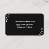 カスタマイズ可能なブラックペットシッターの名刺 名刺 (裏面)