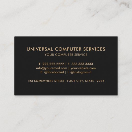 カスタマイズ可能なブラック宇宙コスモスプロフェッショナル 名刺 (裏面)