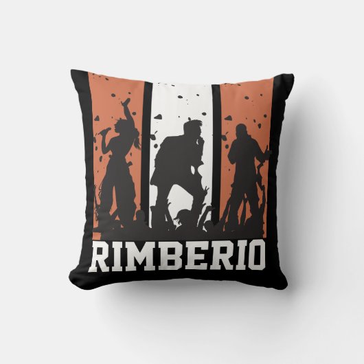 カスタマイズ可能なブラック&オレンジのヴィンテージコンサート クッション (正面)