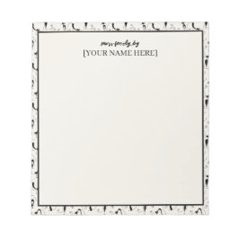 カスタマイズ可能なブラック&クリームシックなパーフェクトキャット ノートパッド