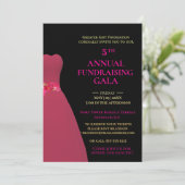 カスタマイズ可能なブラック&ピンクの年間資金調達Gala 招待状 (スタンド正面)