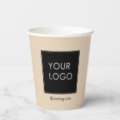 カスタマイズ可能なブランド企業のビジネスロゴベージュ 紙コップ (裏面)