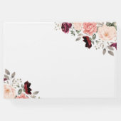 カスタマイズ可能なブルゴーニュ赤面結婚フローラ ゲストブック (裏面)