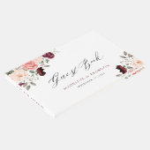 カスタマイズ可能なブルゴーニュ赤面結婚フローラ ゲストブック (コーナー)