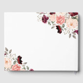 カスタマイズ可能なブルゴーニュ赤面結婚フローラ ゲストブック (裏面)