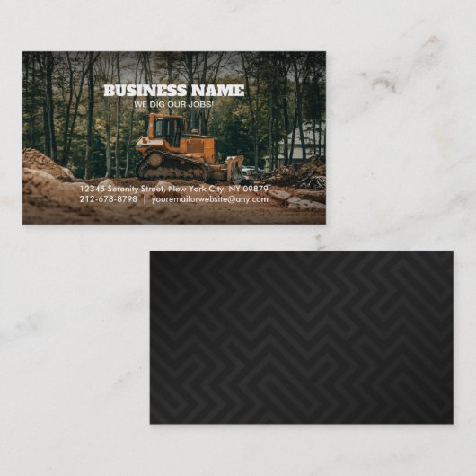カスタマイズ可能なブルドーザーの名刺 名刺 (正面/裏面)