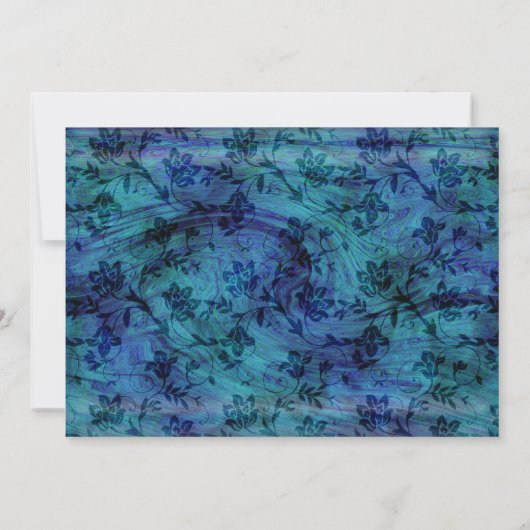 カスタマイズ可能なブルーとシルバーの結婚式招待状 招待状 (裏面)