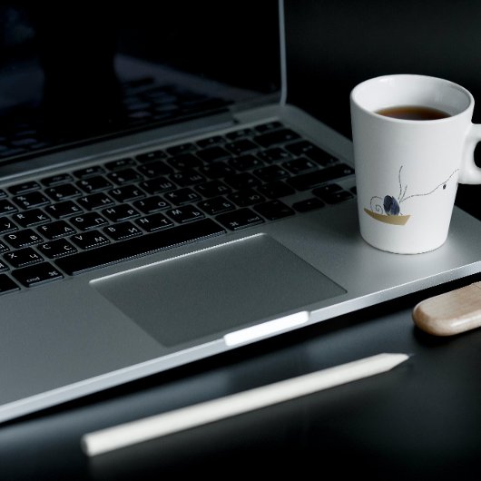 カスタマイズ可能なブルーアイリスフローラシーシェルコーヒーマグ カフェラテマグ