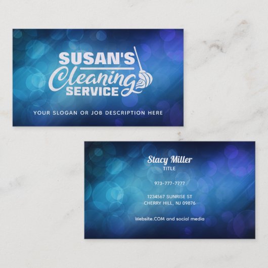 カスタマイズ可能なブルークリーニングの名刺 名刺 (正面/裏面)