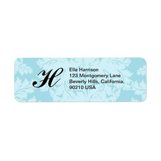 カスタマイズ可能なブルーダマスク住所 シール (正面)