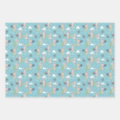 カスタマイズ可能なブルーテニスバニー ラッピングペーパーシート (正面3)