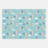 カスタマイズ可能なブルーテニスバニー ラッピングペーパーシート (正面)