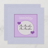 カスタマイズ可能なブルーパープル誕生のお知らせ 案内状 (正面/裏面)