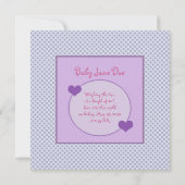 カスタマイズ可能なブルーパープル誕生のお知らせ 案内状 (裏面)