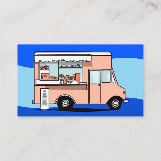 カスタマイズ可能なブルーフードトラックの名刺 名刺 (裏面)
