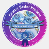 カスタマイズ可能なブルーベリージャムラウンドステッカー ラウンドシール (正面)