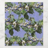 カスタマイズ可能なブルーベリー ヴィネ パターン  - オリジナルメッセージ入り ワインラベル (シングルラベル)