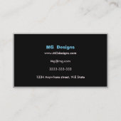 カスタマイズ可能なブルーモノグラム名刺 名刺 (裏面)