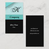 カスタマイズ可能なブルーモノグラム名刺 名刺 (正面/裏面)