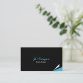 カスタマイズ可能なブルーモノグラム名刺 名刺 (スタンド正面)