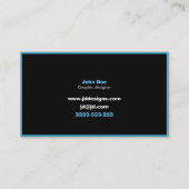 カスタマイズ可能なブルーモノグラム名刺 名刺 (裏面)