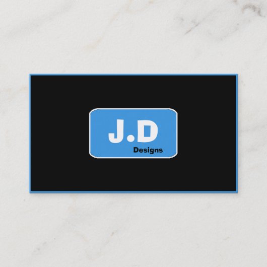 カスタマイズ可能なブルーモノグラム名刺 名刺 (正面)