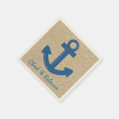 カスタマイズ可能なブルーラップいかり紙ナプキン スタンダードカクテルナプキン (角)