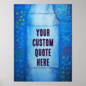 カスタマイズ可能なブルー抽象芸術通りアートテクスチャ ポスター (正面)