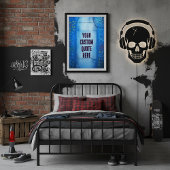 カスタマイズ可能なブルー抽象芸術通りアートテクスチャ ポスター