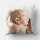 カスタマイズ可能なブルー誕生統計ベビー子供部屋枕 クッション (裏面)