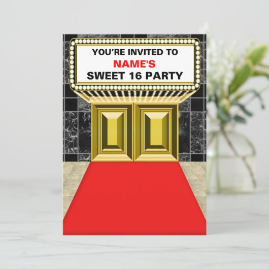 カスタマイズ可能なブロードウェイの玄関ひさしの菓子16のライト- 招待状 (スタンド正面)