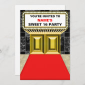 カスタマイズ可能なブロードウェイの玄関ひさしの菓子16のライト- 招待状 (正面/裏面)