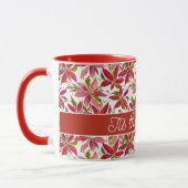 カスタマイズ可能なプチポインセチコーヒーマグ マグカップ (左)