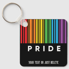 カスタマイズ可能なプライドレインボーバーコードLGBTQIA+ キーホルダー