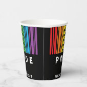 カスタマイズ可能なプライドレインボーバーコードLGBTQIA+ 紙コップ (右)