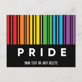 カスタマイズ可能なプライド レインボーバーコード LGBTQIA+ インビテーションポストカード