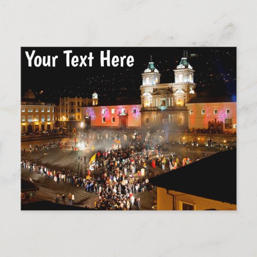 カスタマイズ可能なプラザサンフランシスコ，キト，エクアドル ポストカード (正面)