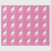 カスタマイズ可能なプリンセス猫の誕生日の名前 ラッピングペーパー (フラット)
