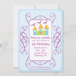 カスタマイズ可能なプリンセス誕生日パーティ 招待状