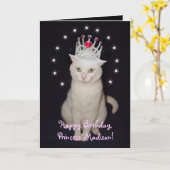 カスタマイズ可能なプリンセス誕生日 カード (黄色い花)