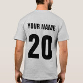 カスタマイズ可能なプリントのホッケーのゴールキーパーのタイポグラフィのティー Tシャツ (裏面)