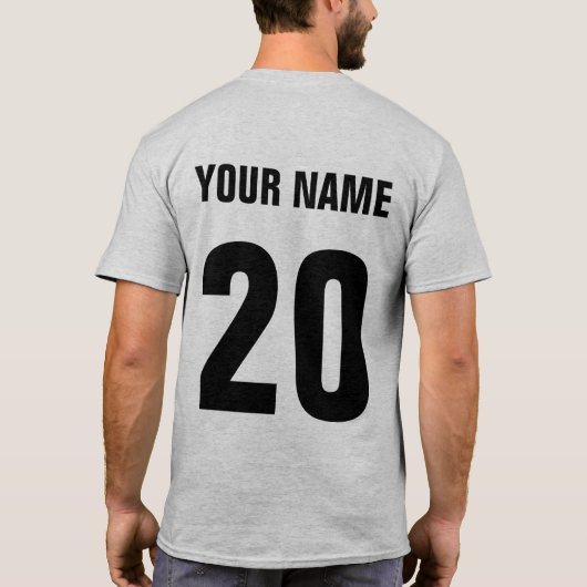 カスタマイズ可能なプリントのホッケーのゴールキーパーのタイポグラフィのティー Tシャツ (裏面)