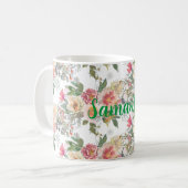 カスタマイズ可能なプリントマグを備えた文字全体 コーヒーマグカップ (正面左)