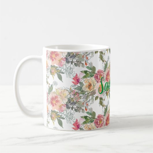 カスタマイズ可能なプリントマグを備えた文字全体 コーヒーマグカップ (左)