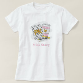 カスタマイズ可能なプレ幼稚園の先生ポルカドットノート Tシャツ
