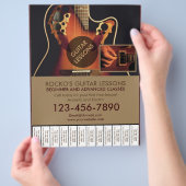 カスタマイズ可能なプロフェッショナルギターレッスンフライヤー チラシ (手)