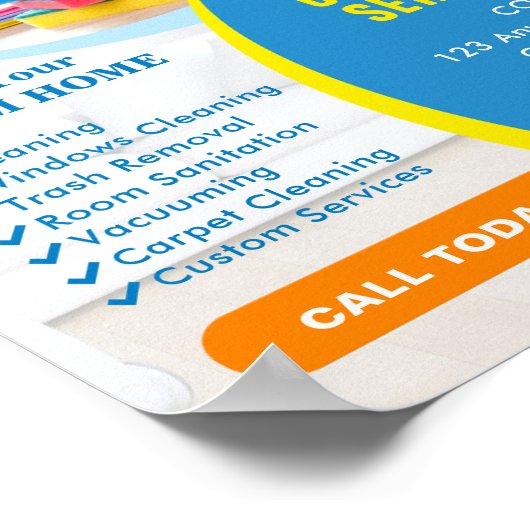 カスタマイズ可能なプロフェッショナルクリーニングサービス ポスター (角)